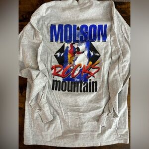 Vintage MOLSON T Shirt Molson Rocks The Mountain Ski Long Sleeve XL USA